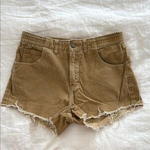 Tan Cord Women Shorts